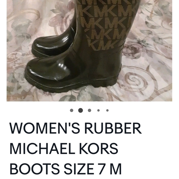 MICHAEL KORS RUBBER RAIN BOOTS SIZE 7 - Picture 2 of 7